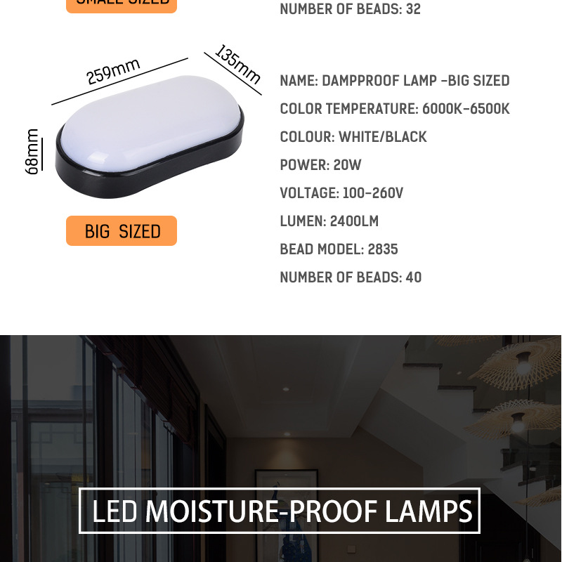 Title 12, Aplique LED de pared resistente a la humedad pa...