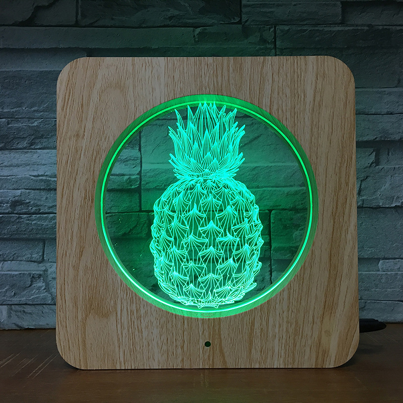 Title 6, Lampada con cornice foto ananas creativa LED vi...