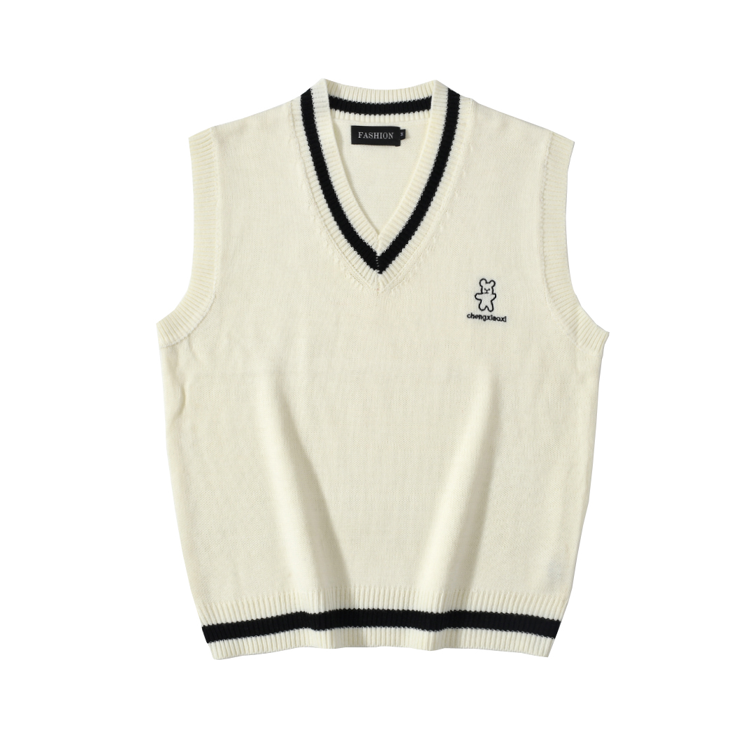 Title 15, Sleeveless Sweater Student V-Neck Knitted Vest ...