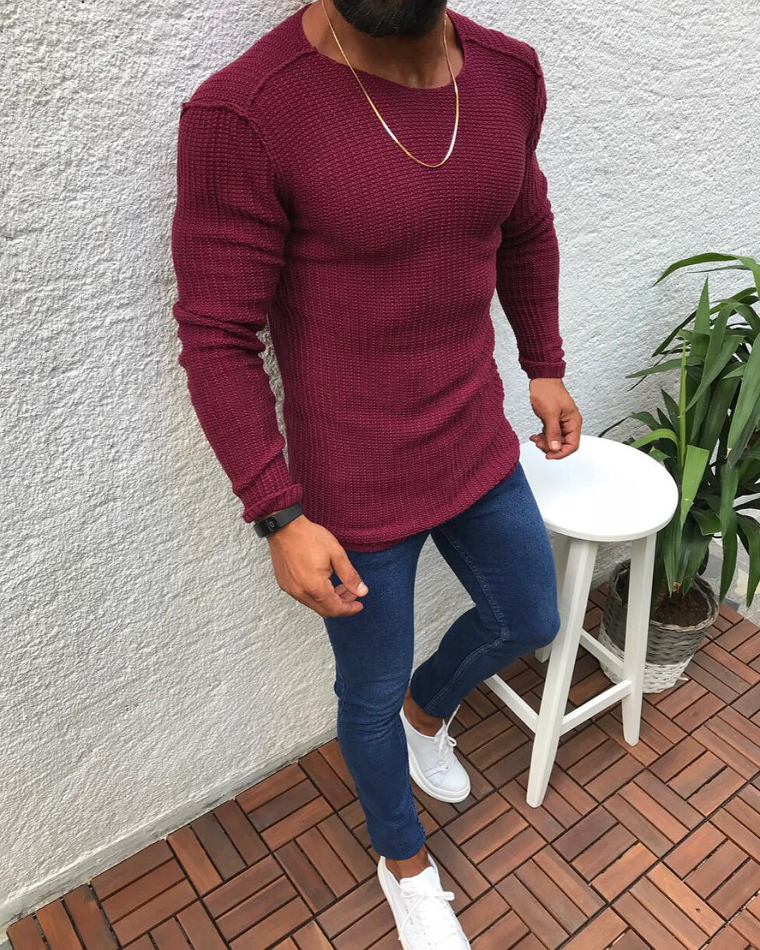 Title 2, Autumn And Winter Slim Long-Sleeved Round Neck ...