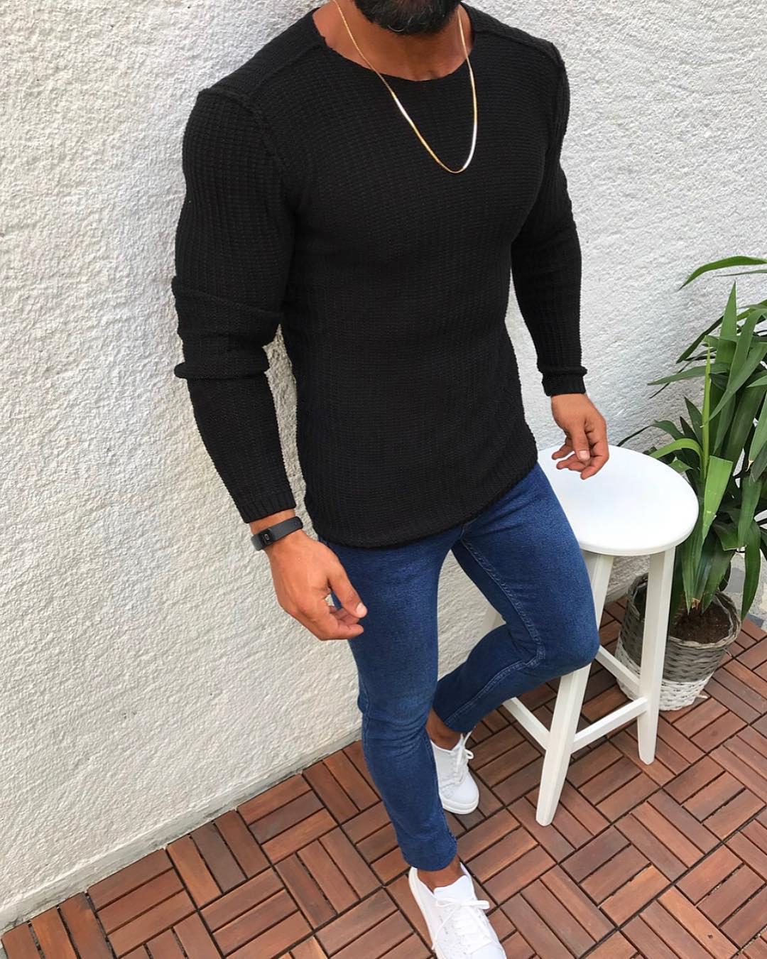 Title 3, Autumn And Winter Slim Long-Sleeved Round Neck ...