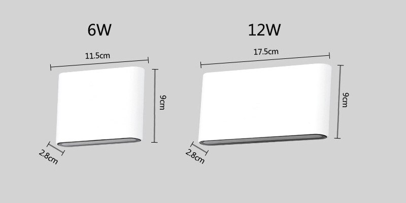 outdoor oval led wall lamp size