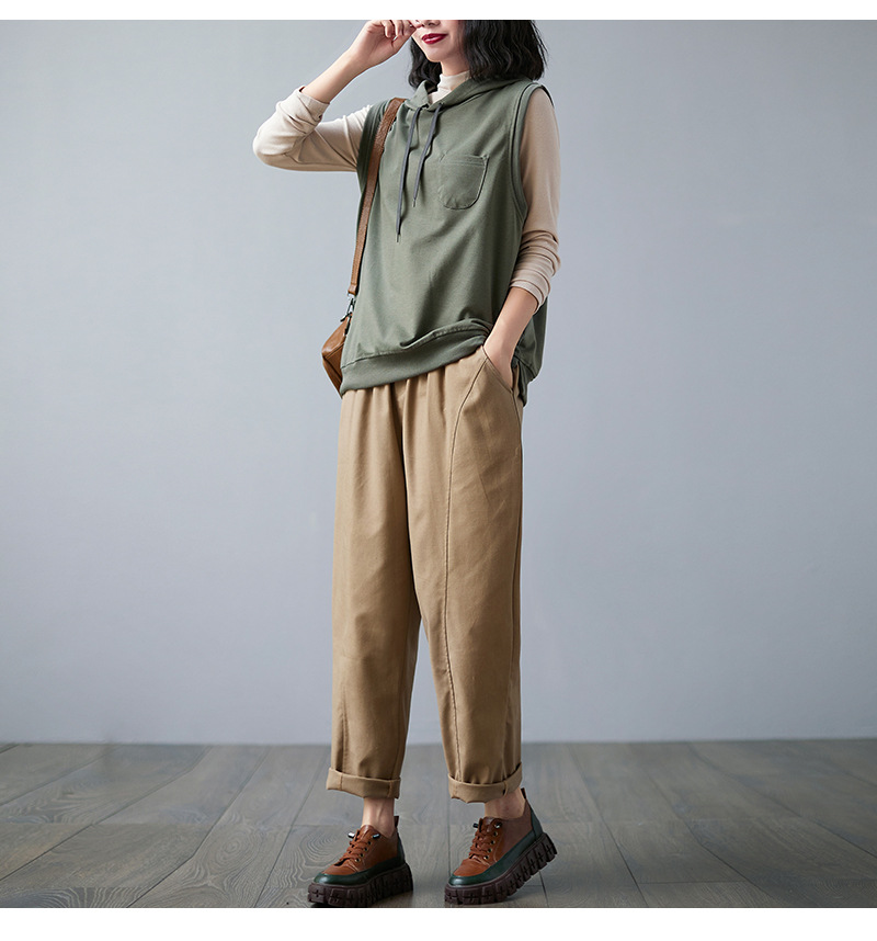 Title 6, New Literary Retro Cotton And Linen Harem Pants...