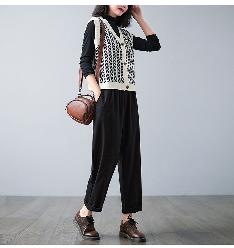 Title 8, New Literary Retro Cotton And Linen Harem Pants...