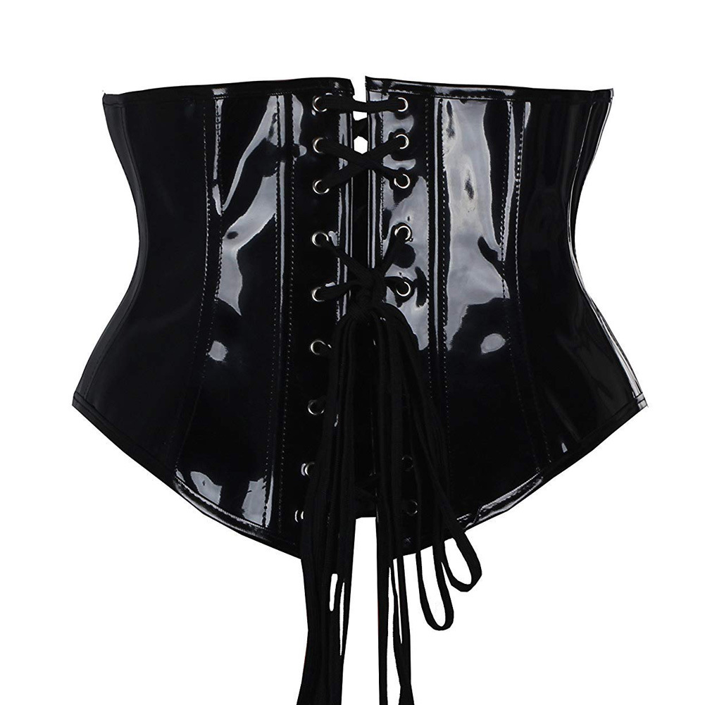 Title 3, Corsetto Sexy Corto in Pelle PU con Clip in Vit...