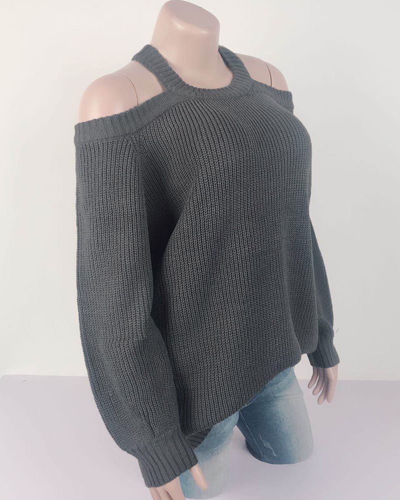 Title 9, Dames trui ronde hals halter off-shoulder, een ...