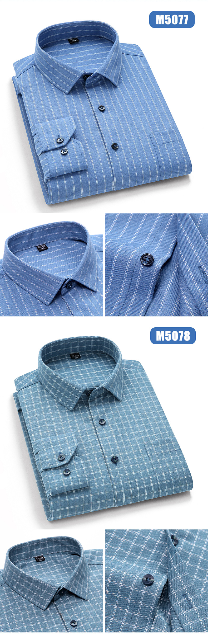 Title 1, Camicia uomo a quadri business casual antirughe...