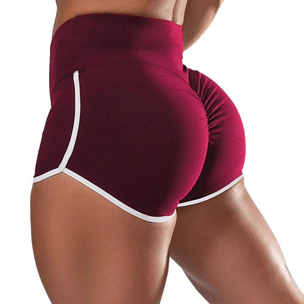 Title 5, Short de sport taille haute couleur unie, colla...