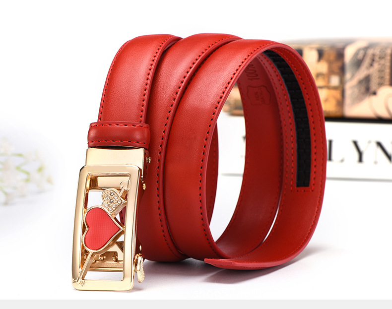 Title 3, Womens Casual All-Match Automatic Buckle Leath...