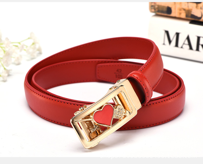 Title 4, Womens Casual All-Match Automatic Buckle Leath...