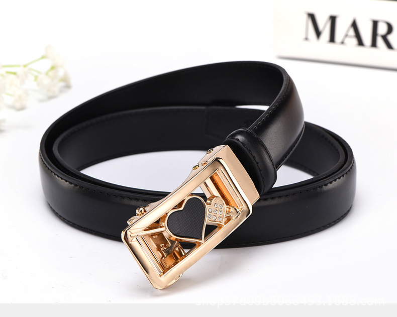 Title 5, Womens Casual All-Match Automatic Buckle Leath...