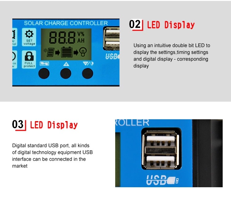 Title 11, Controlador solar LCD de carga e descarga, otim...