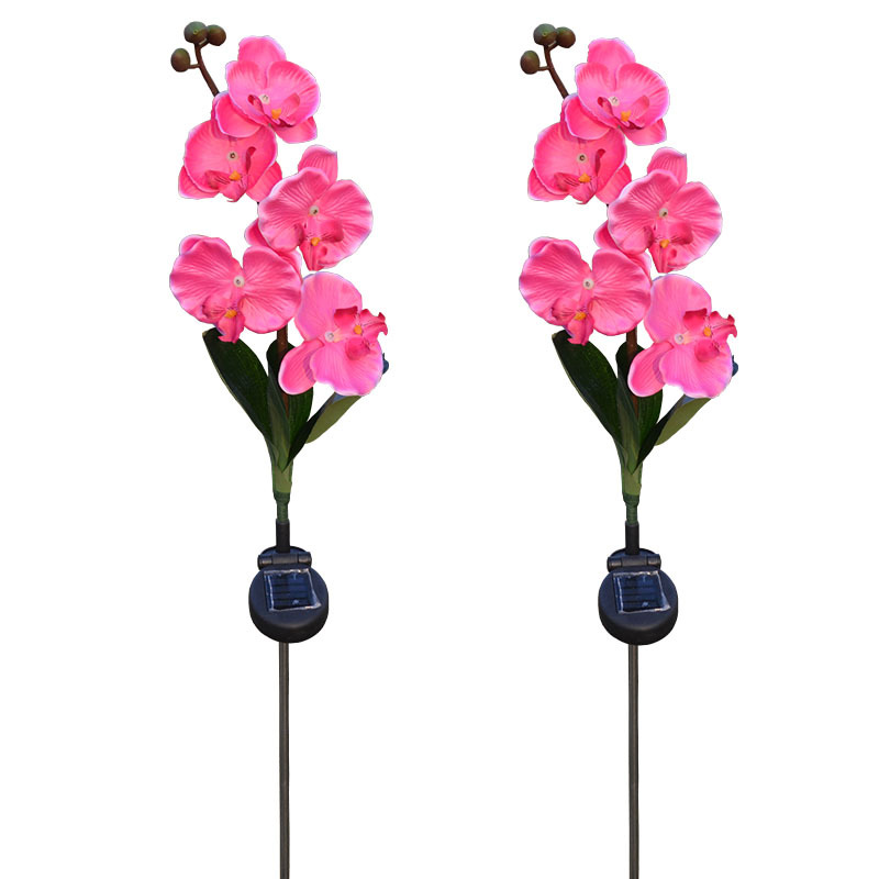 Title 8, Luz Solar Externa com 5 Flores LED Phalaenopsis...