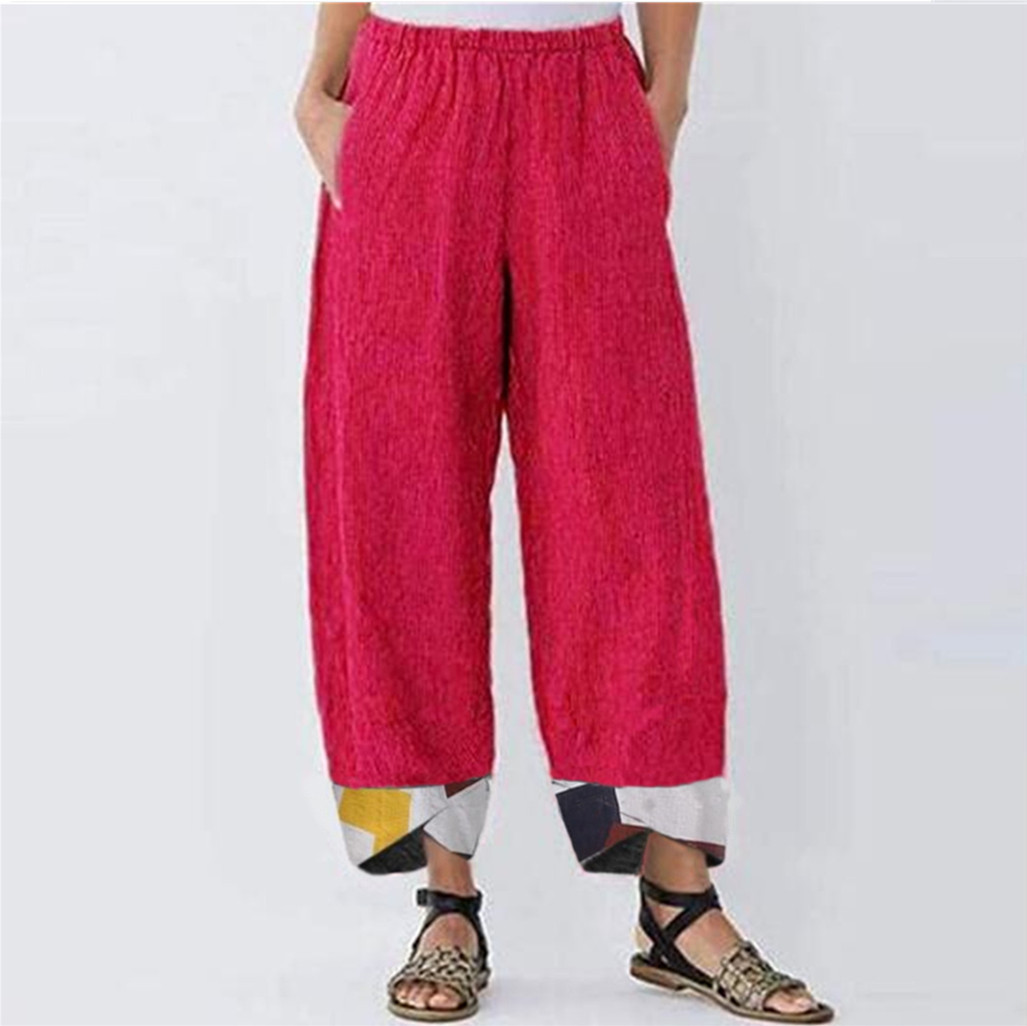 Title 6, Patchwork Loose Casual Straight-Leg Women