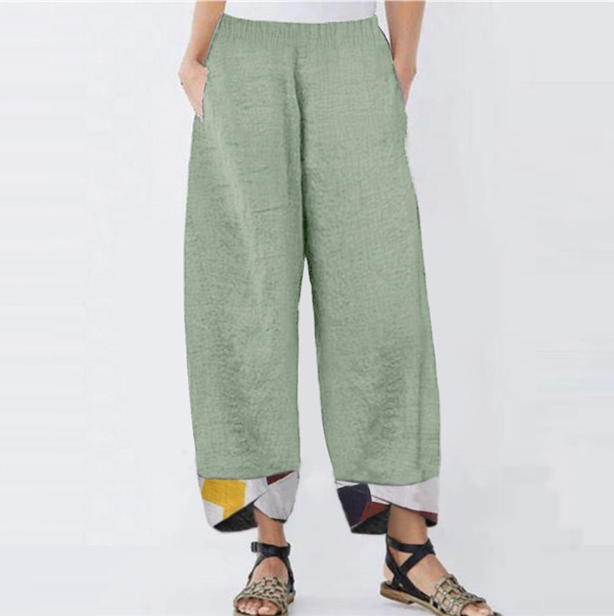 Title 8, Patchwork Loose Casual Straight-Leg Women