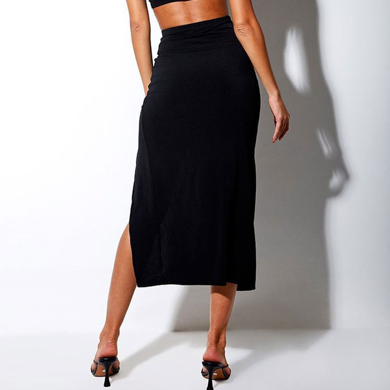 Title 5, Irreguliere Split Rok met Hoge Taille, Slim Fit...