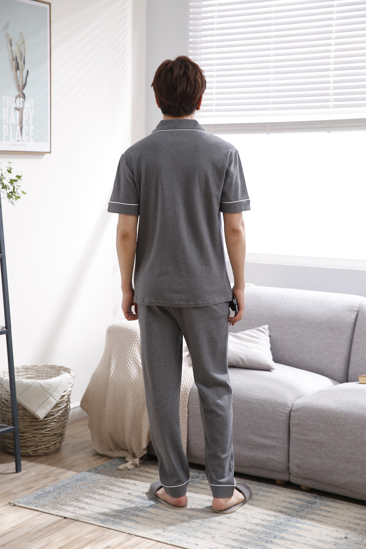 Title 51, Simple Cotton Couple Short Sleeve Pajamas