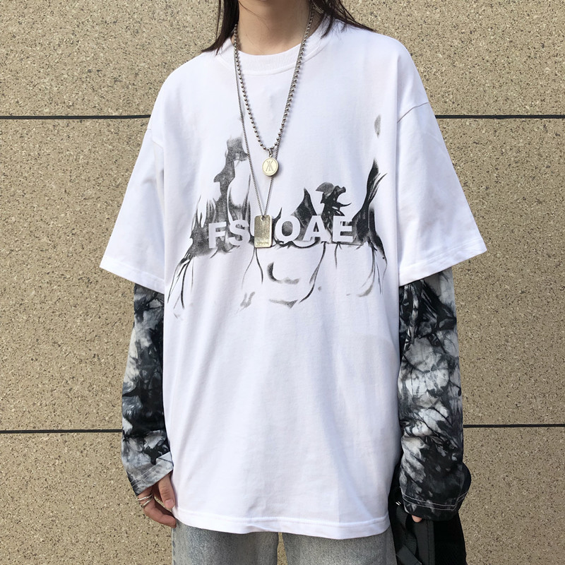 Title 9, Street Personality Tie-Dye Flame Print Shirt