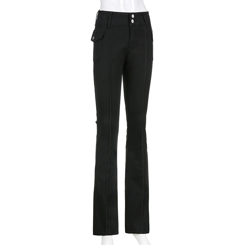 Title 10, Retro Side Pocket Low-Waist Micro-Cut Trousers ...