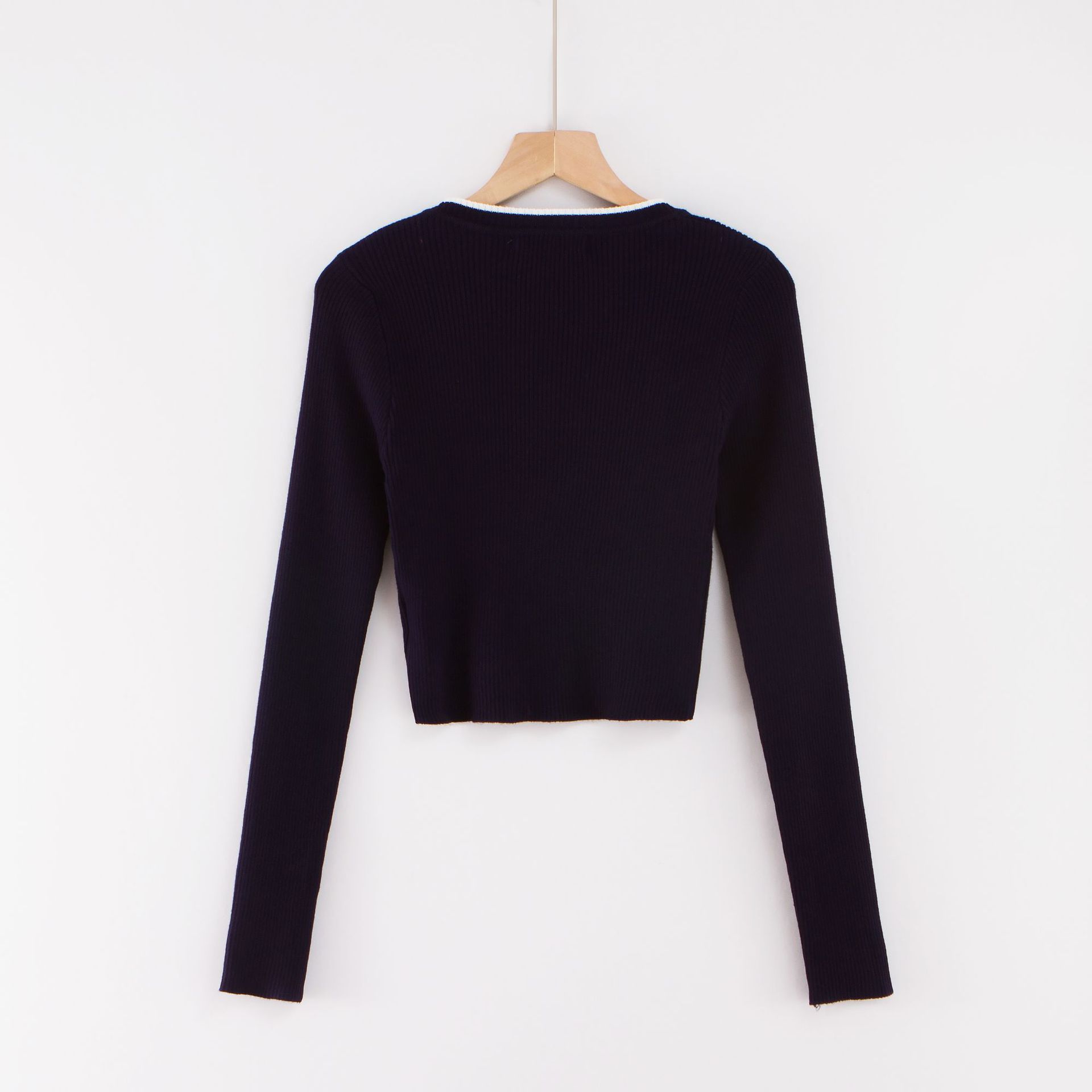 Title 11, Solid Color Long-Sleeved Top For Outer Wear