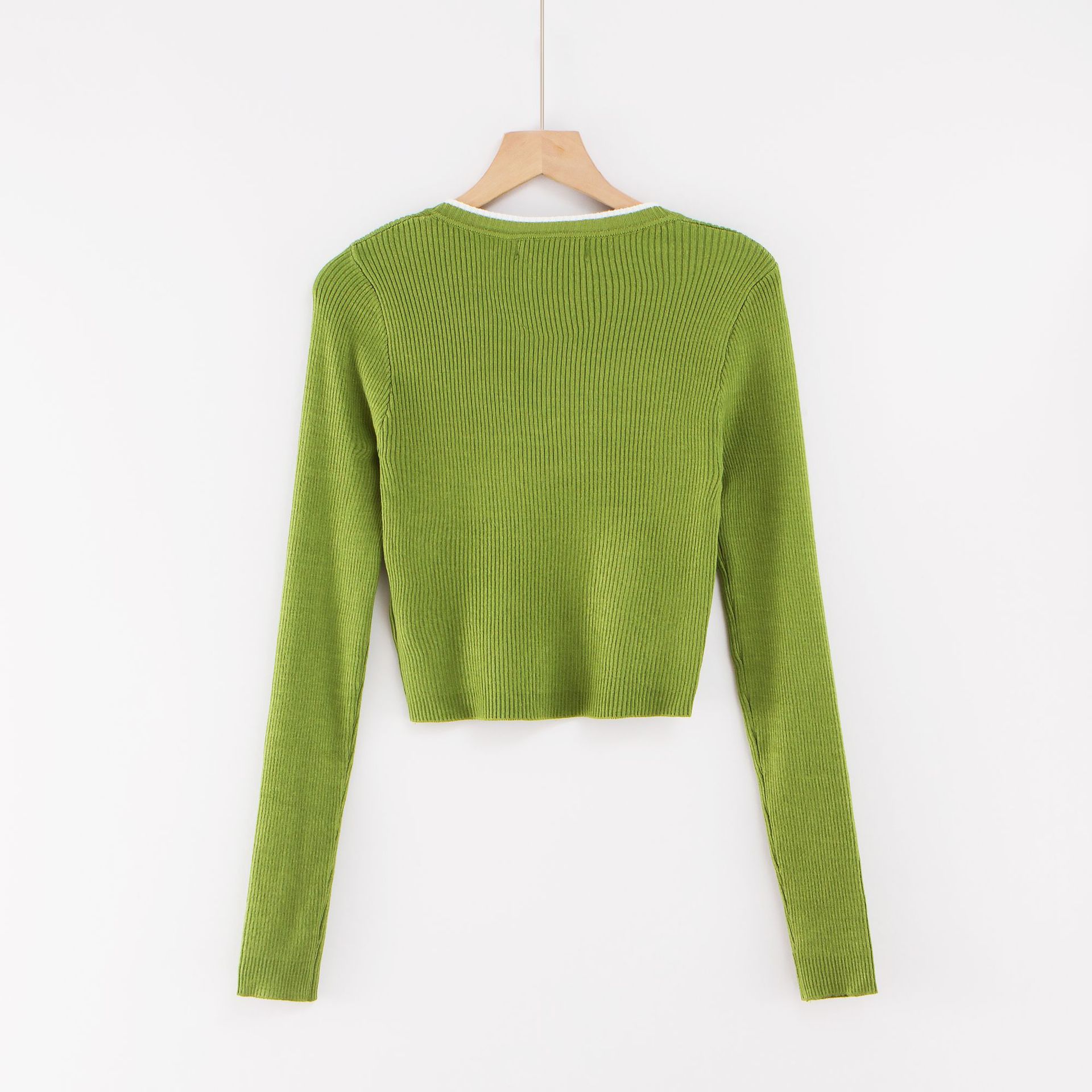 Title 13, Solid Color Long-Sleeved Top For Outer Wear