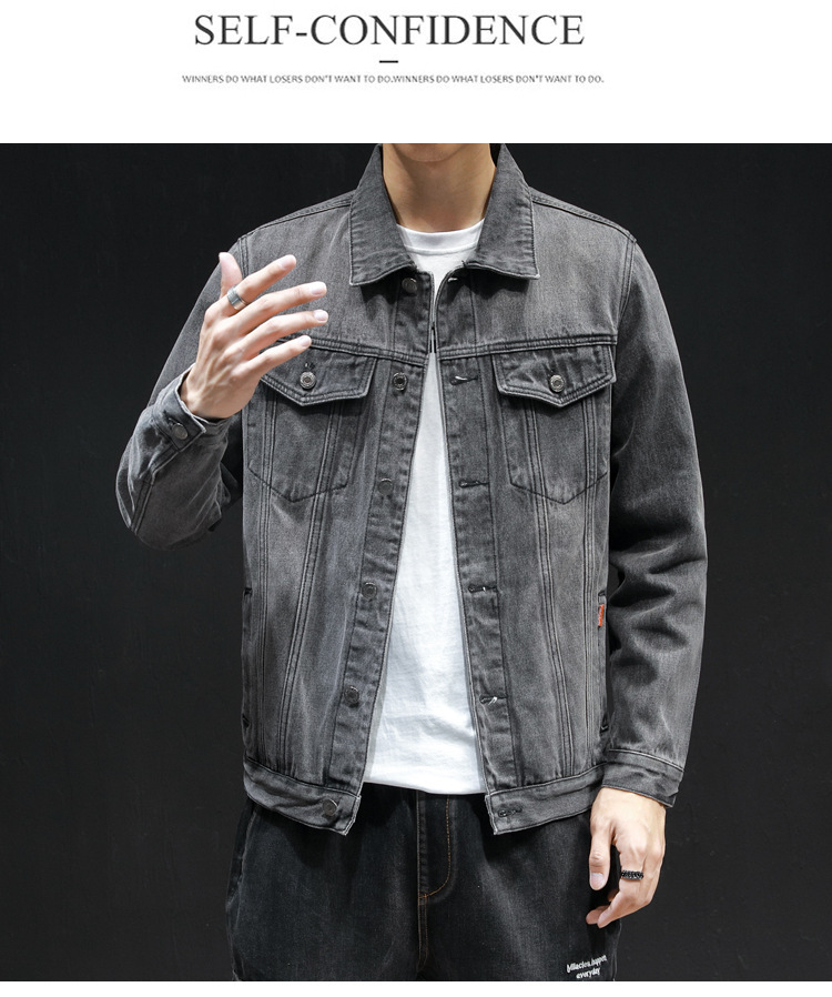 Title 1, Jeansjacke für Herren, All-Match-Waschungsjacke