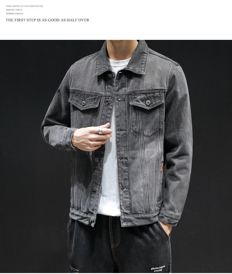 Title 3, Jeansjacke für Herren, All-Match-Waschungsjacke