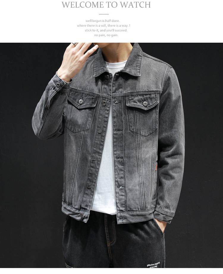 Title 4, Jeansjacke für Herren, All-Match-Waschungsjacke