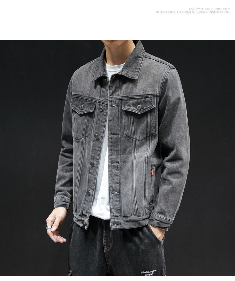 Title 5, Jeansjacke für Herren, All-Match-Waschungsjacke