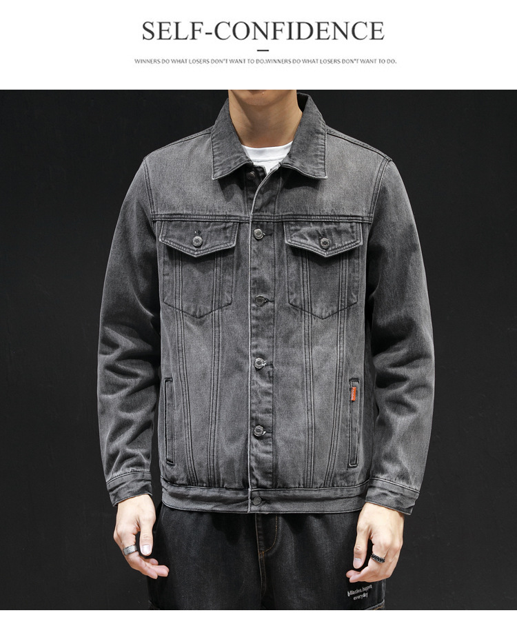 Title 6, Jeansjacke für Herren, All-Match-Waschungsjacke