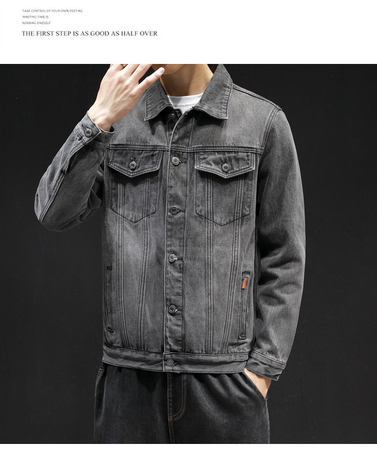 Title 8, Jeansjacke für Herren, All-Match-Waschungsjacke