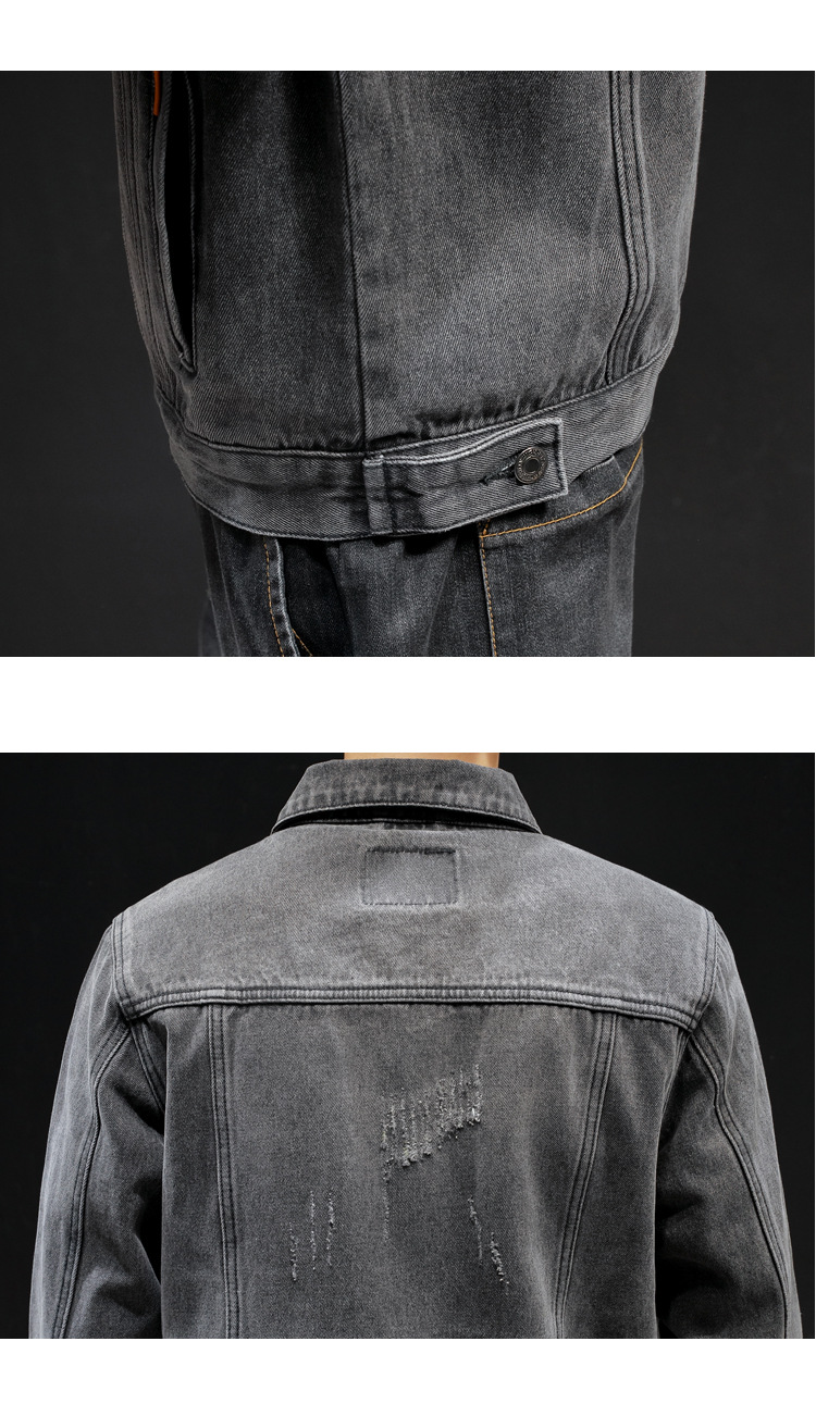 Title 10, Jeansjacke für Herren, All-Match-Waschungsjacke