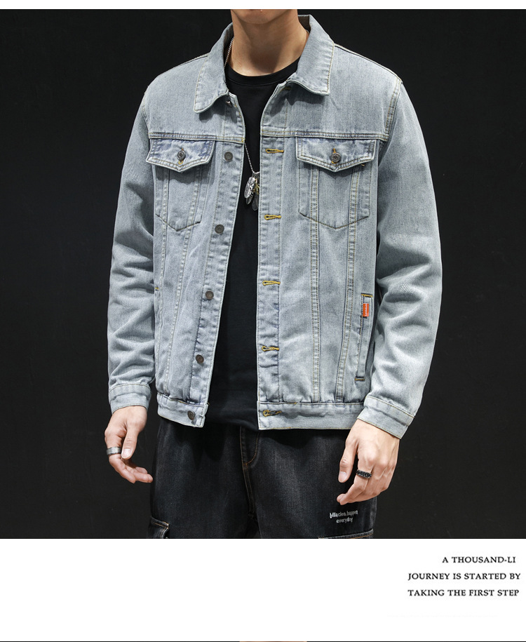 Title 12, Jeansjacke für Herren, All-Match-Waschungsjacke