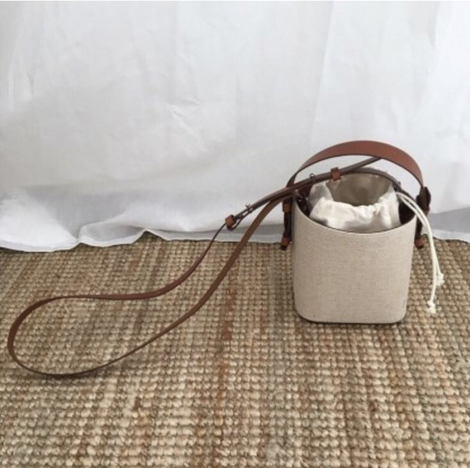 Title 10, Canvas Beach Bucket Bag Hit Color One Shoulder ...