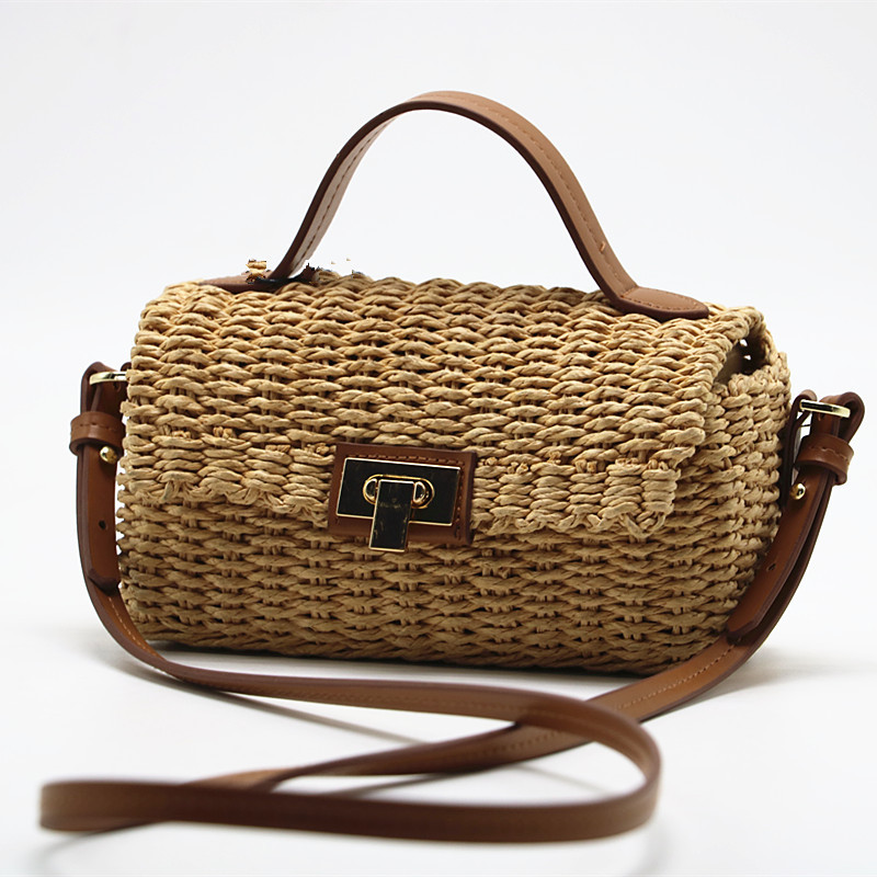 Title 2, Hand-Held Straw Woven Bag, Paper Rope Woven Bag...