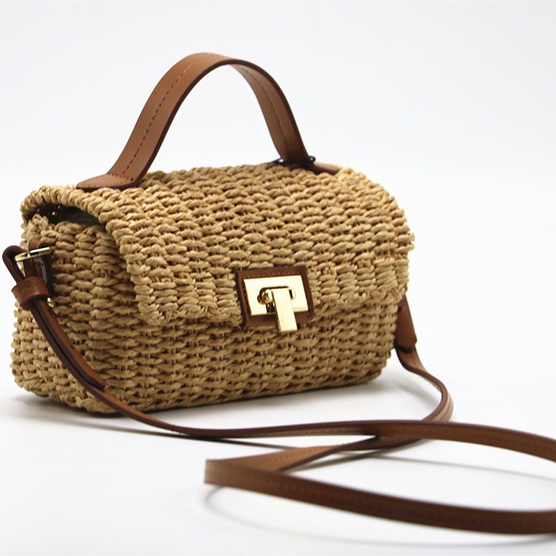 Title 3, Hand-Held Straw Woven Bag, Paper Rope Woven Bag...