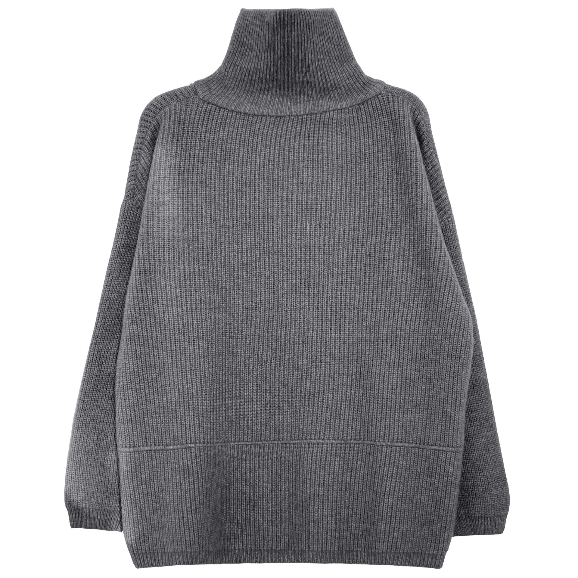 Title 59, High Neck Zipper Lazy Loose Pullover Sweater