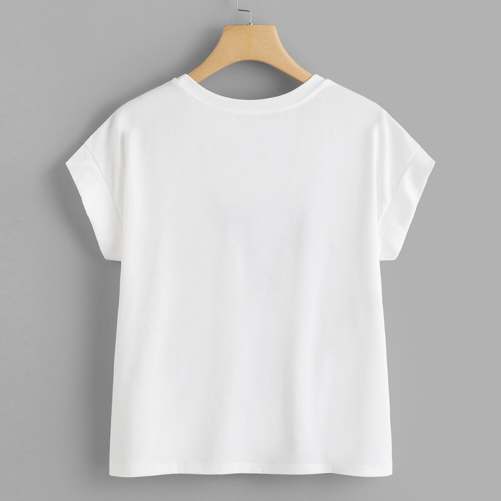 Title 2, Letter geborduurde katoenmix T-shirt met kwastj...