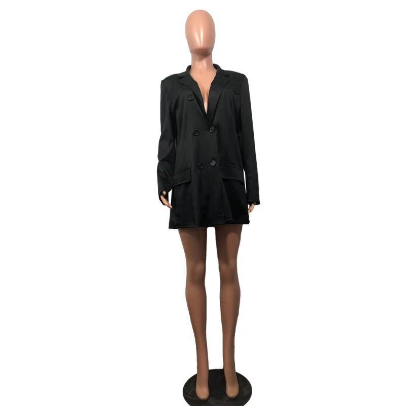 Title 26, Moda femenina Blazer de doble longitud de doble...