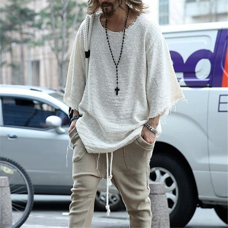 Title 1, Long-Sleeved Solid Color Top Trendy Loose T-Shirt