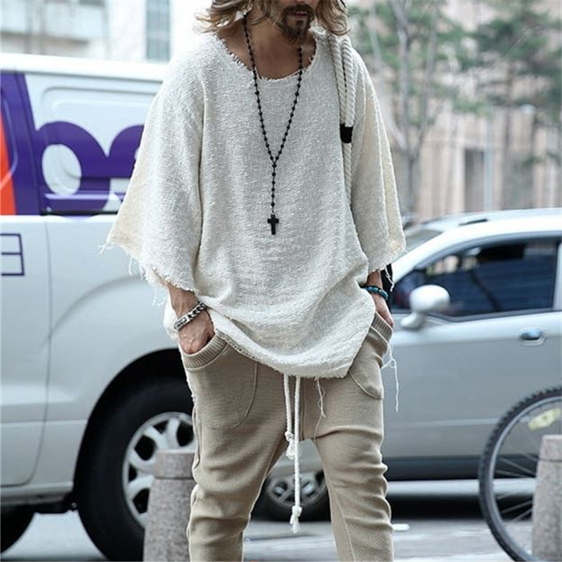 Title 2, Long-Sleeved Solid Color Top Trendy Loose T-Shirt