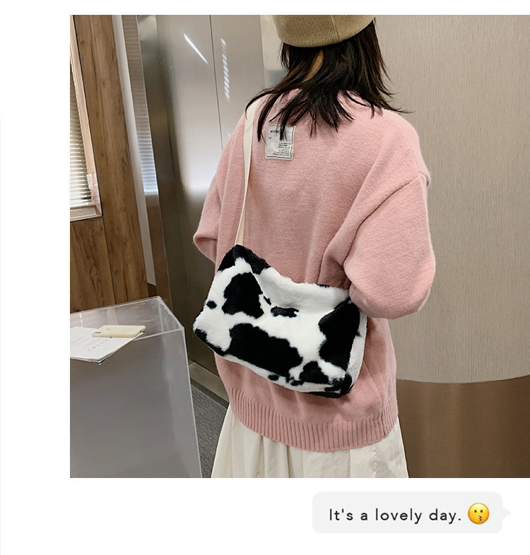 Title 6, Plush Messenger Bag Fashion Cute Small Plaid Pe...