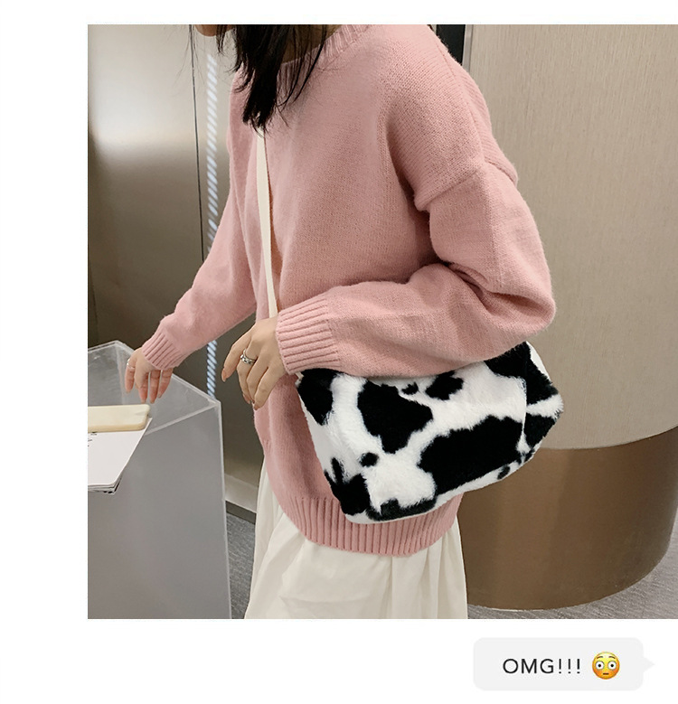 Title 8, Plush Messenger Bag Fashion Cute Small Plaid Pe...