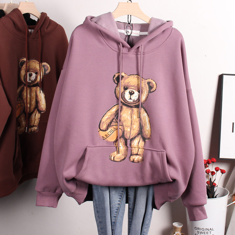 Title 6, Thickened Cartoon Bear Pullover Ladies Sweater