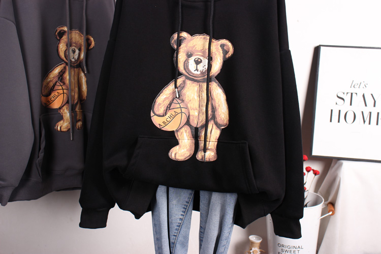 Title 9, Thickened Cartoon Bear Pullover Ladies Sweater