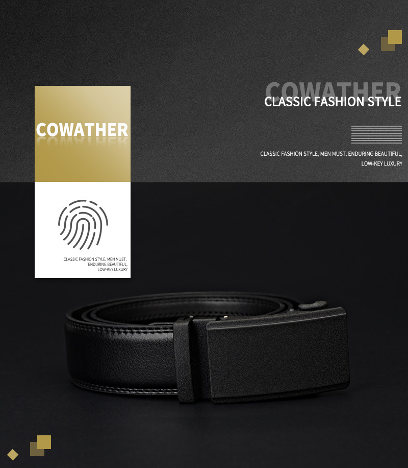 Title 4, Ceinture en cuir pour homme avec boucle automat...