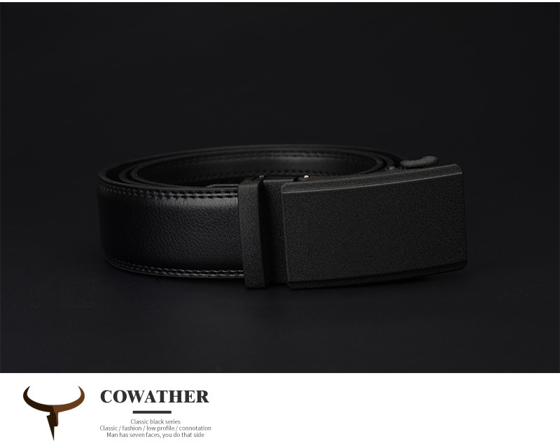 Title 17, Ceinture en cuir pour homme avec boucle automat...