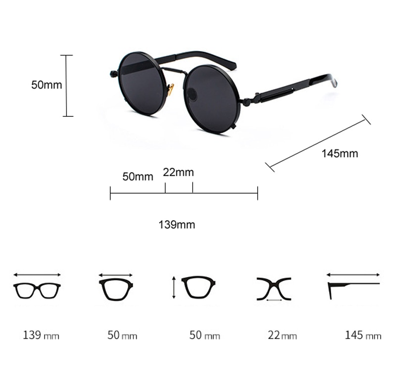 Title 1, Punk style metal legs reflective sunglasses