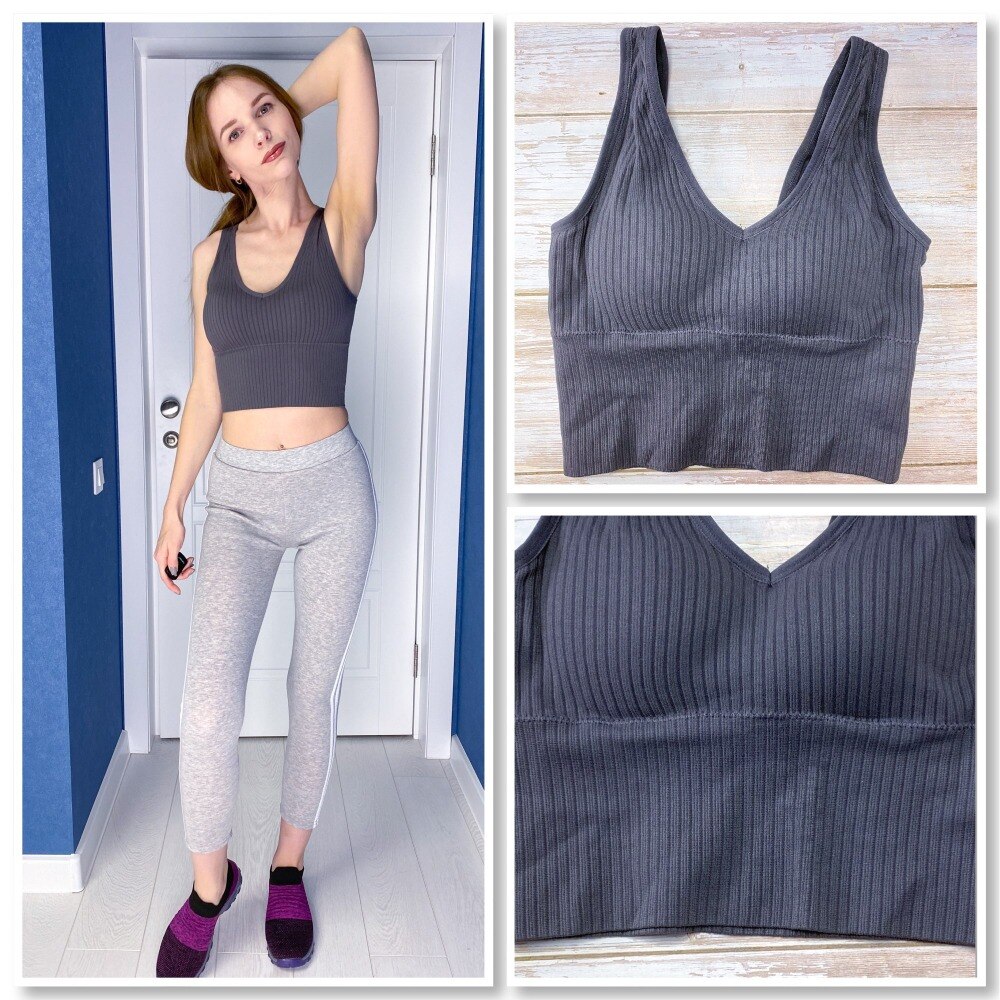 Title 1, Reggiseno yoga donna senza cuciture con scollat...