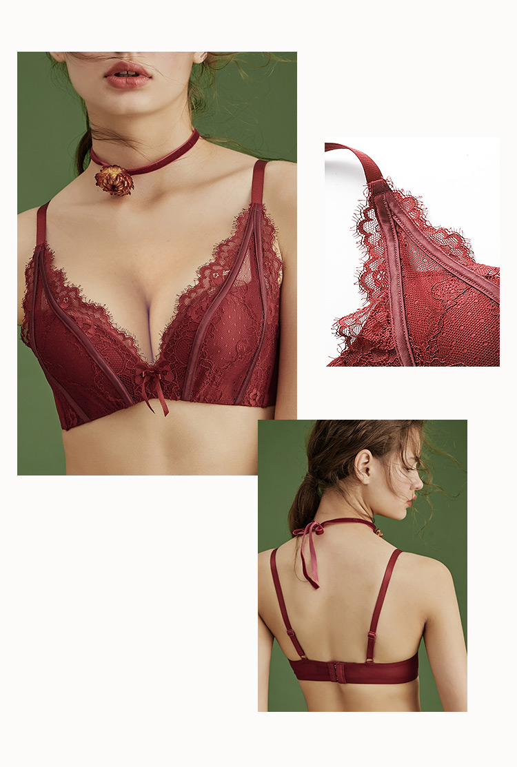 Title 5, Lace small chest gathered underwear bra